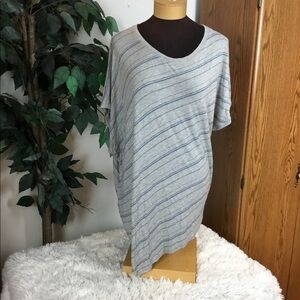 RELATIVITY XL asymmetrical gray and blue stripe